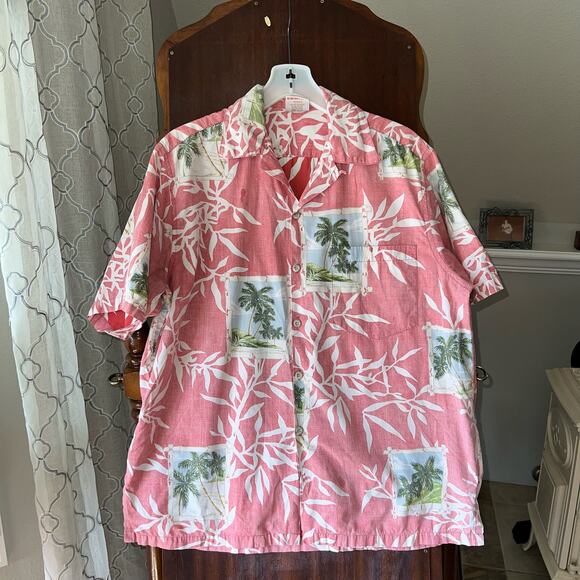 Vintage go barefoot men’s size medium coconut shell buttons Hawaiian shirt - Picture 1 of 7